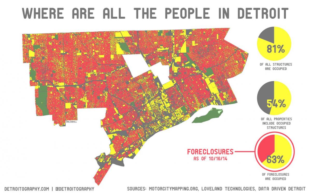 Carte de la population de Detroit
