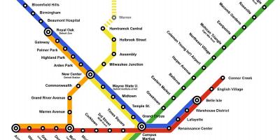 La carte de Detroit Metro