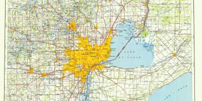Detroit dans la carte des états-unis