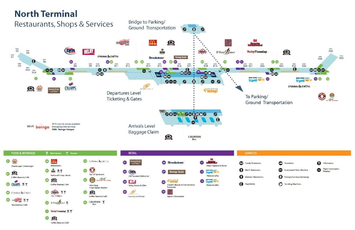 carte de l'Aéroport de Detroit