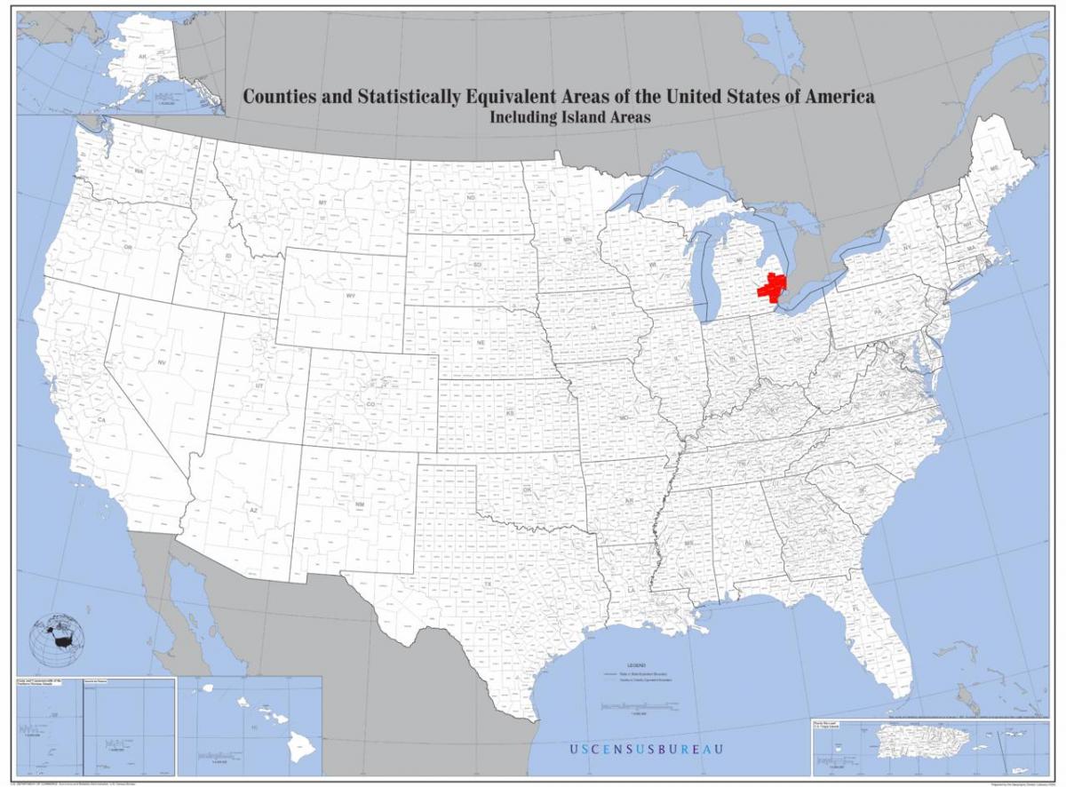 Detroit localisation sur la carte