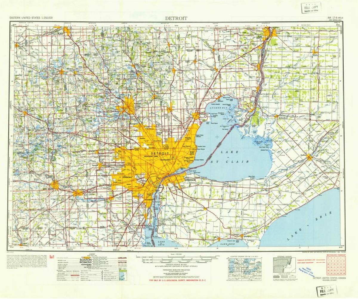 Detroit carte des états-unis