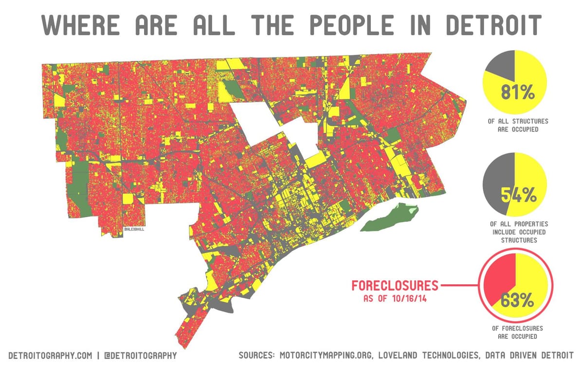 Carte de la population de Detroit