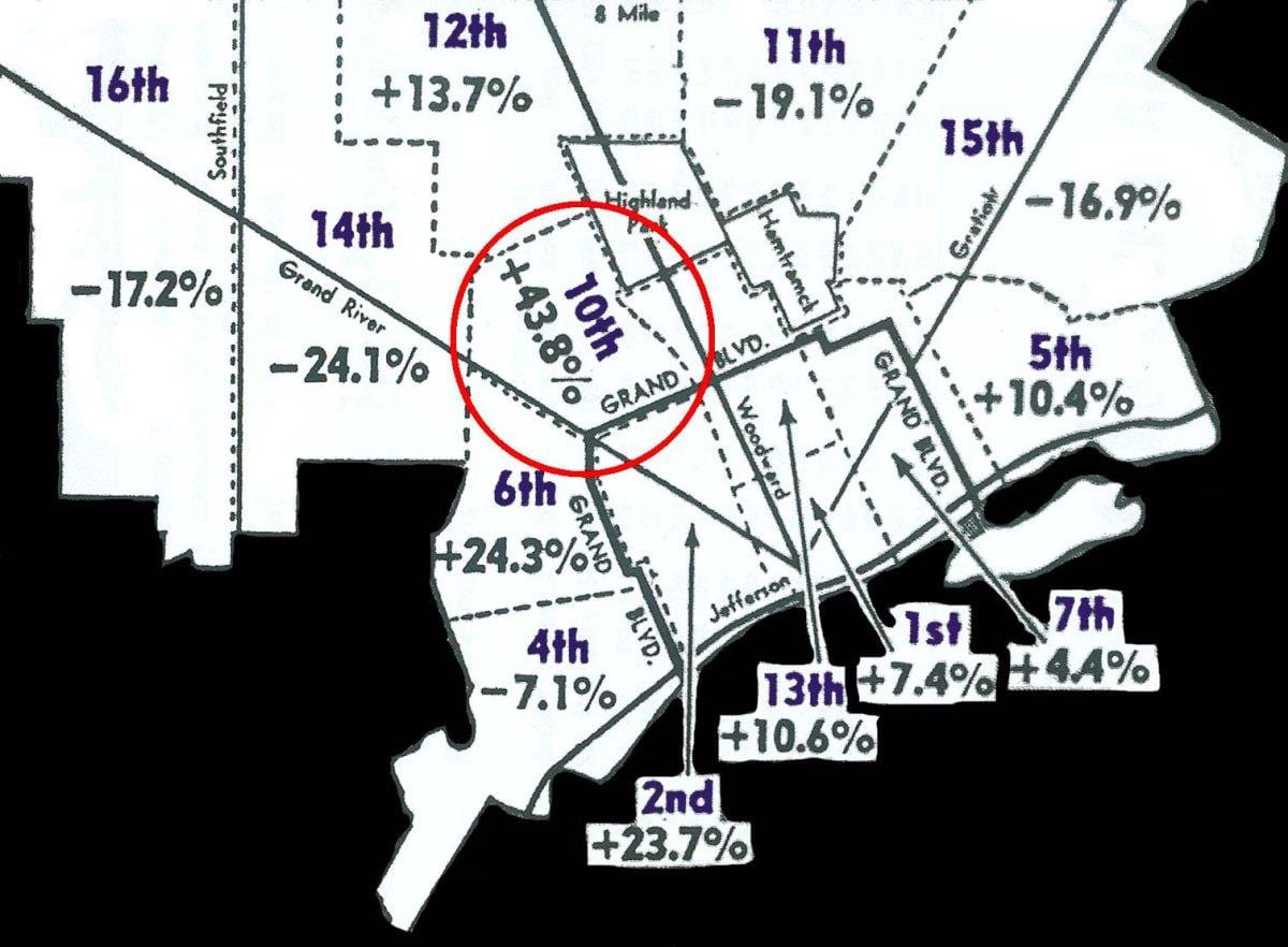 Detroit de la cité de la carte