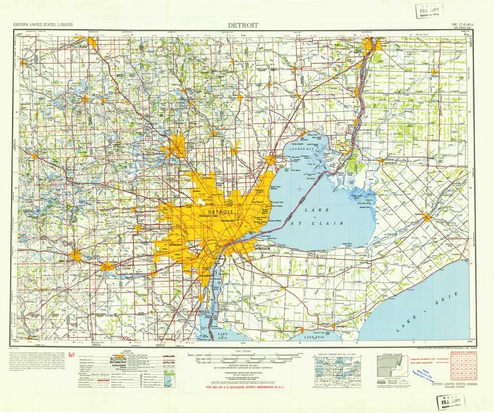 Detroit dans la carte des états-unis