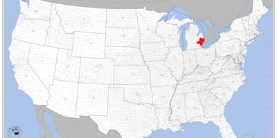 Detroit localisation sur la carte