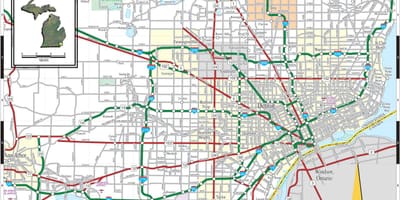 La Carte De Detroit, Michigan