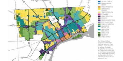 La carte de Detroit, les bâtiments abandonnés de la carte