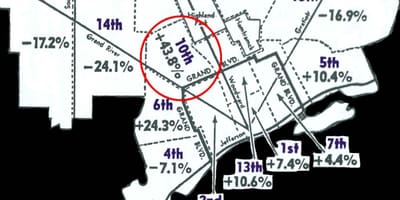 Detroit de la cité de la carte